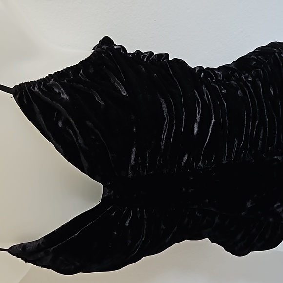 BEBE Cami Camisole Black Velvet Adjustable Spaghetti Straps - Picture 2 of 5